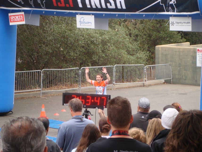 Mark Crossing The Finish Line
Keywords: Mark Folsom Half Marathon