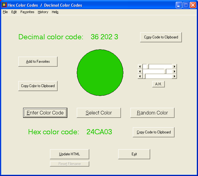Screenshot of Color Software